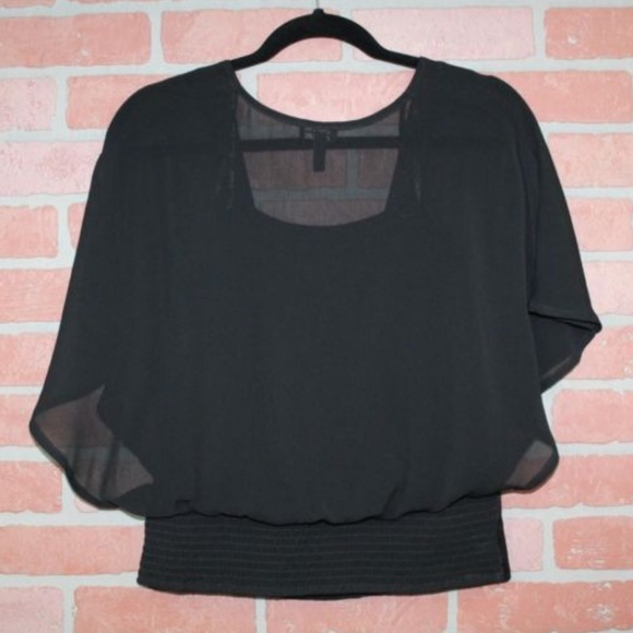 Jessica Simpson Black Layered Lace Blouse Top - Picture 2 of 4